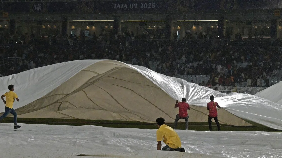 Rain Arrives At Eden Gardens (Source: AFP Photos)