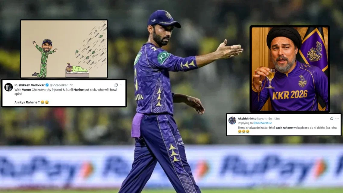 Ajinkya Rahane gets bashed online for blunder [Source: AFP and Screengrab]