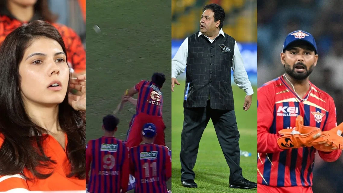 Kavya Maran Avesh Khan Rajeev Shukla Rishabh Pant. Image Credits: SRH/JioStar/AFP