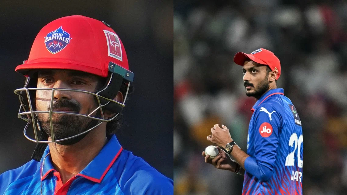 KL Rahul Axar Patel for Delhi Capitals. Image Credits: AFP/AP