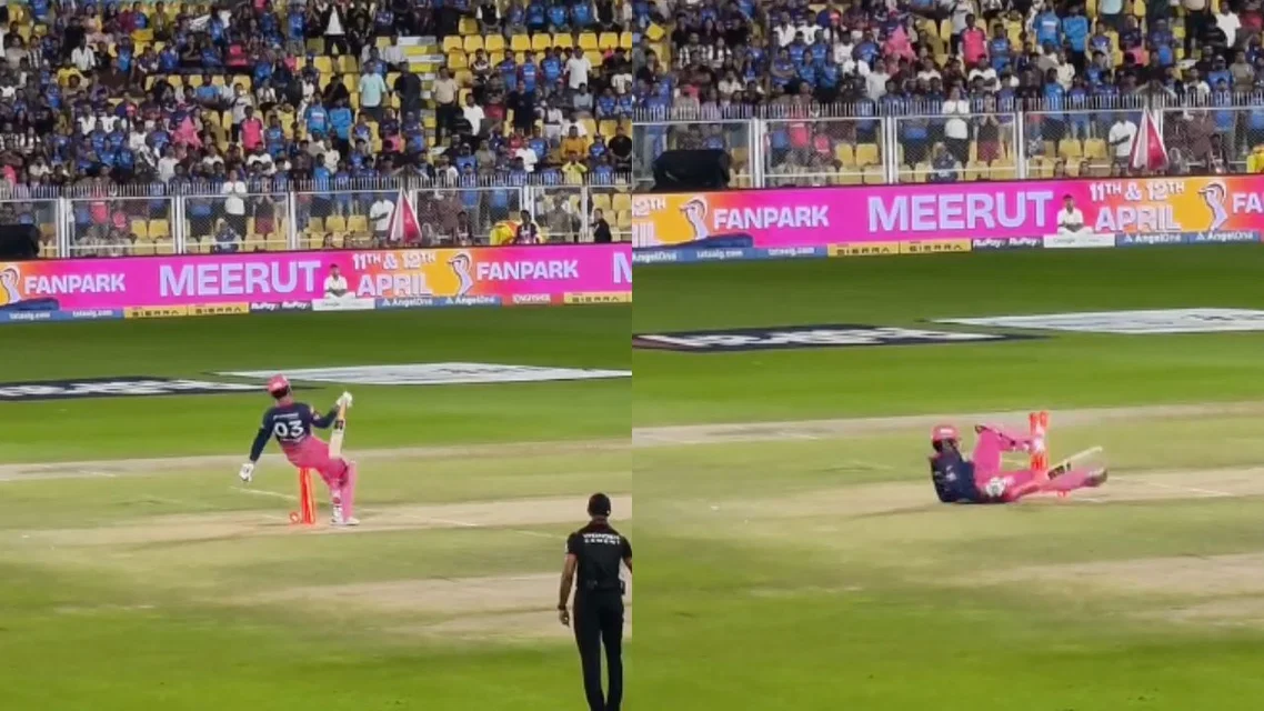 Vaibhav Sooryavanshi fell on the stumps [Source: Screengrab]