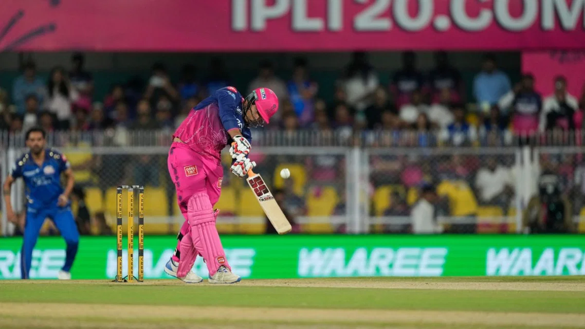 Vaibhav Sooryavanshi in action vs MI [Source: AP]