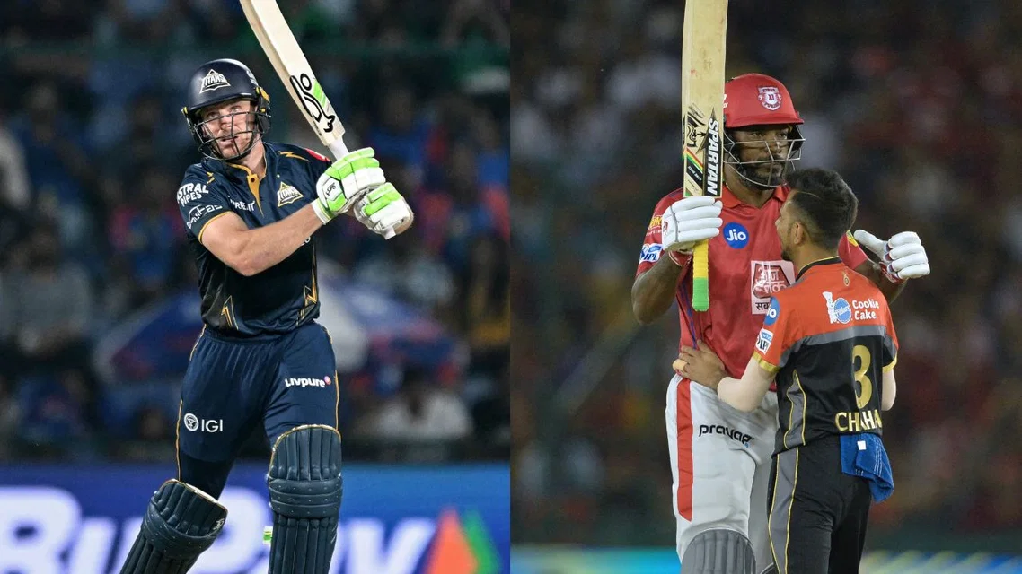 Jos Buttler and Chris Gayle [Source: AFP]