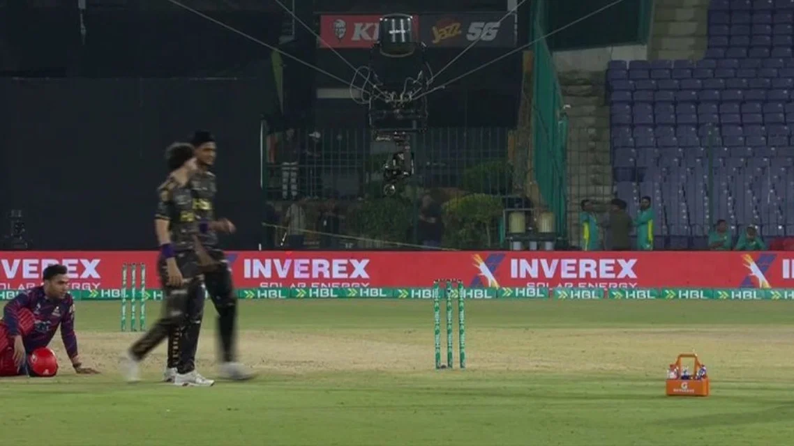 PSL halted by spider camera [Source: Screengrab from PSL broadcast]