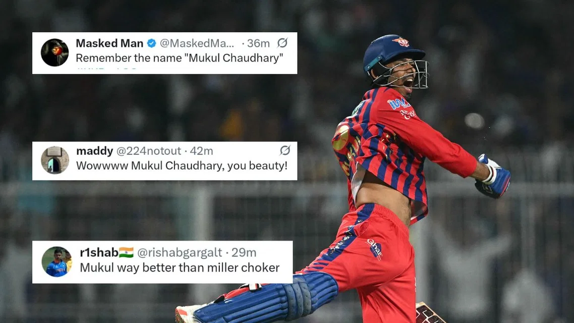 TR on Mukul Choudhary. [Source - X/AFP]