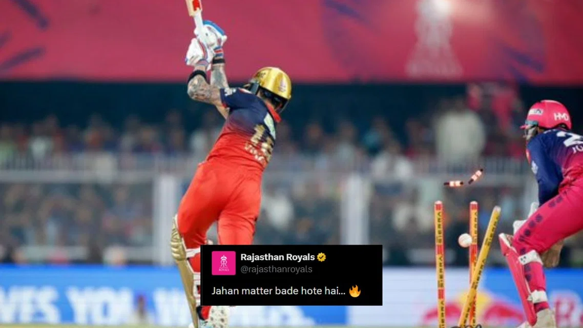 RR tweets on Kohli's wicket [Source: RajasthanRoyals/X.com]