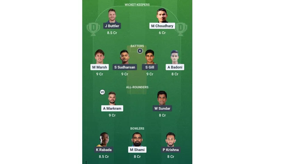 LSG Vs GT Dream11 prediction team 1 [Source: Dream11 app]