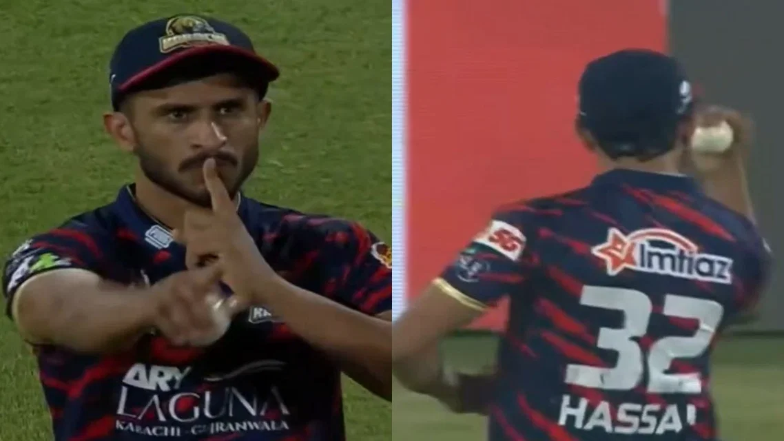 Hasan Ali shows vulgar signs [Source: Screengrab]