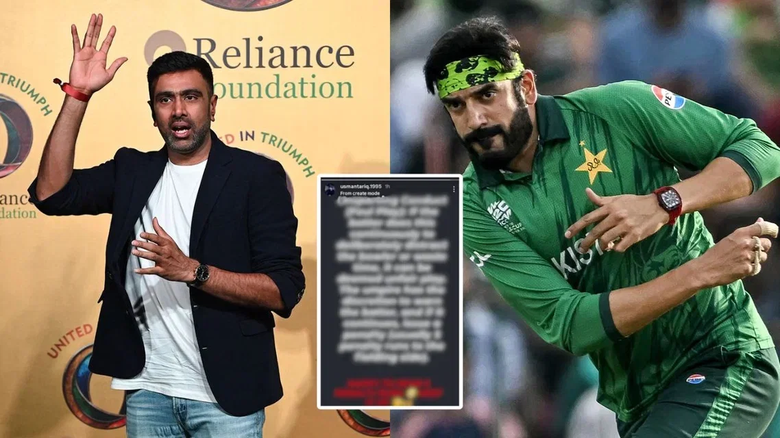 Ravichandran Ashwin and Usman Tariq [Source: AFP]