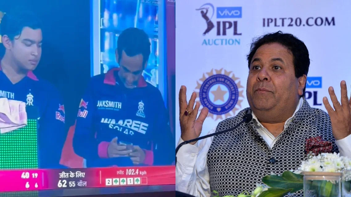 Vaibhav Sooryavanshi Romi Bhinder Rajeev Shukla. Image Credits: Screengrab/AFP