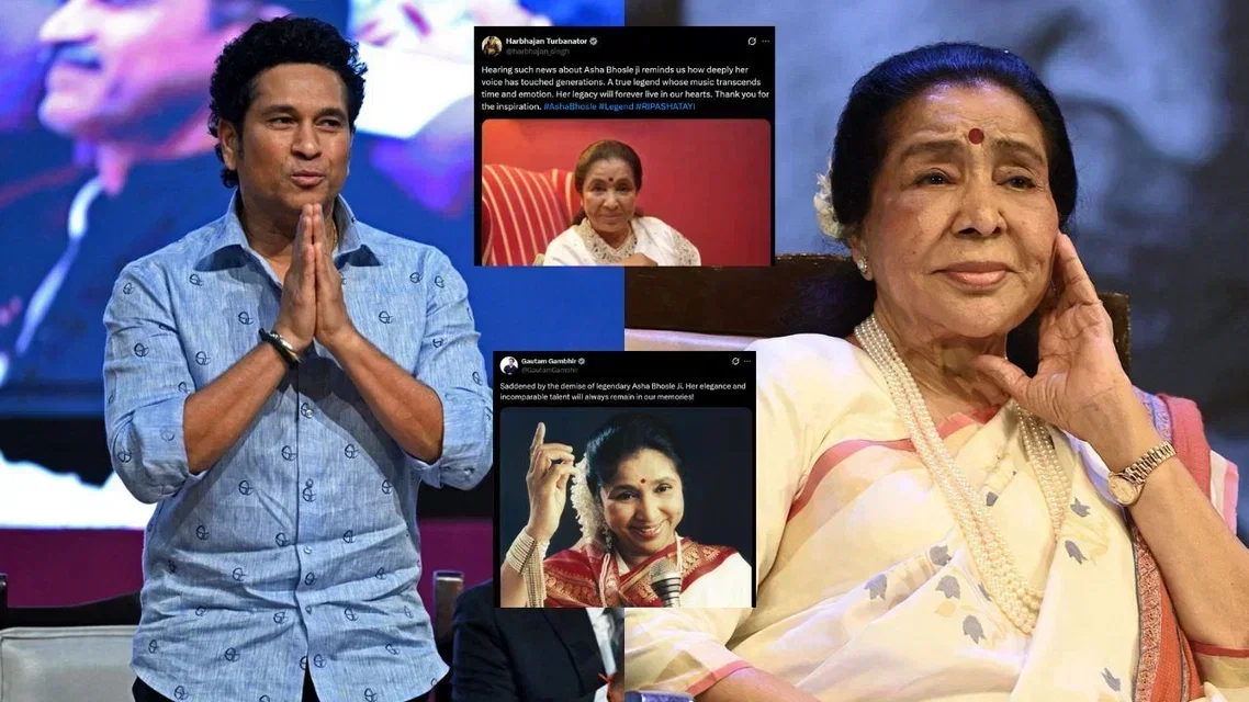 Cricketers react to the passing of Asha Bhosle [Source: AFP]