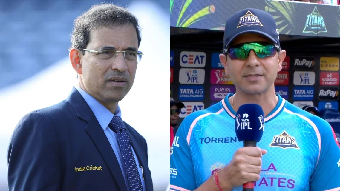 Harsha Bhogle Vikram Solanki. Image Credits: X/IPL