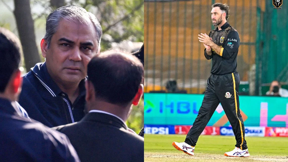 Mohsin Naqvi Glenn Maxwell. Image Credits:&nbsp;