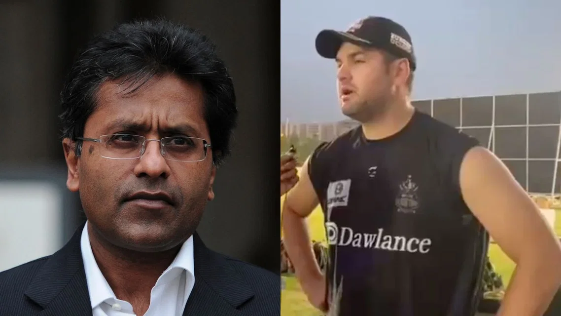 Lalit Modi Rilee Rossouw. Image Credits: AFP/X