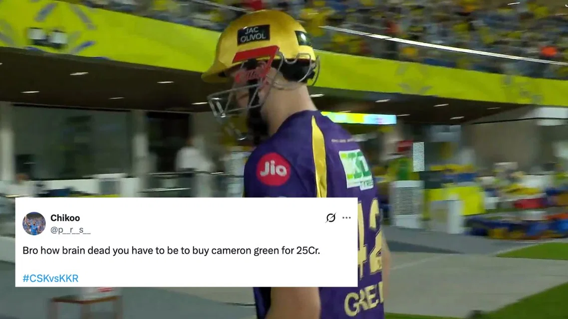 Cameron Green slammed for golden duck [Source: JioHotstar]