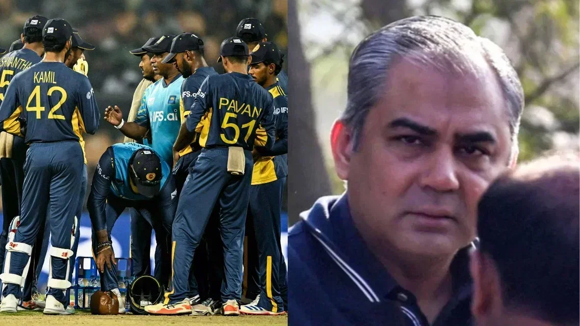 Sri Lanka Cricket Team with Mohsin Naqvi for PSL. Image Credits: AFP