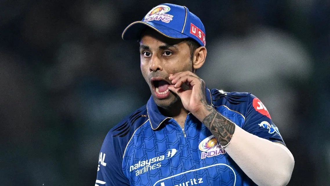 Suryakumar Yadav falls for a duck against Punjab Kings [Source: AFP]