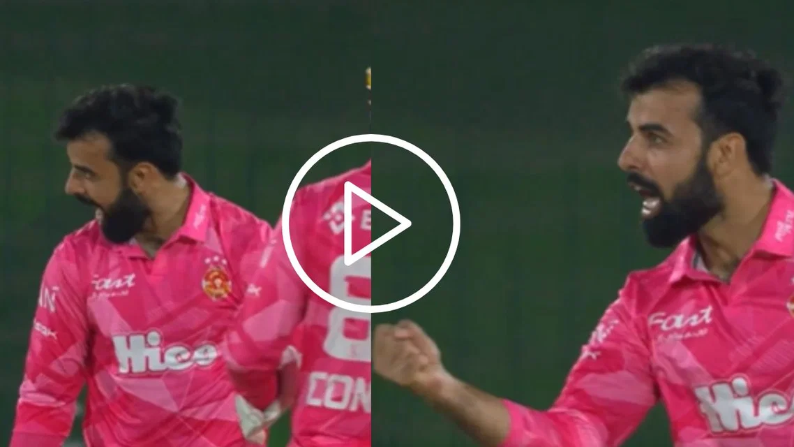 Shadab Khan celebrates aggressively in PSL match [Source: X]