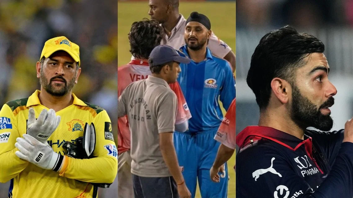 MS Dhoni Virat Kohli Harbhajan Singh Sreesanth Slapgate in IPL. Image Credits: AFP/AP