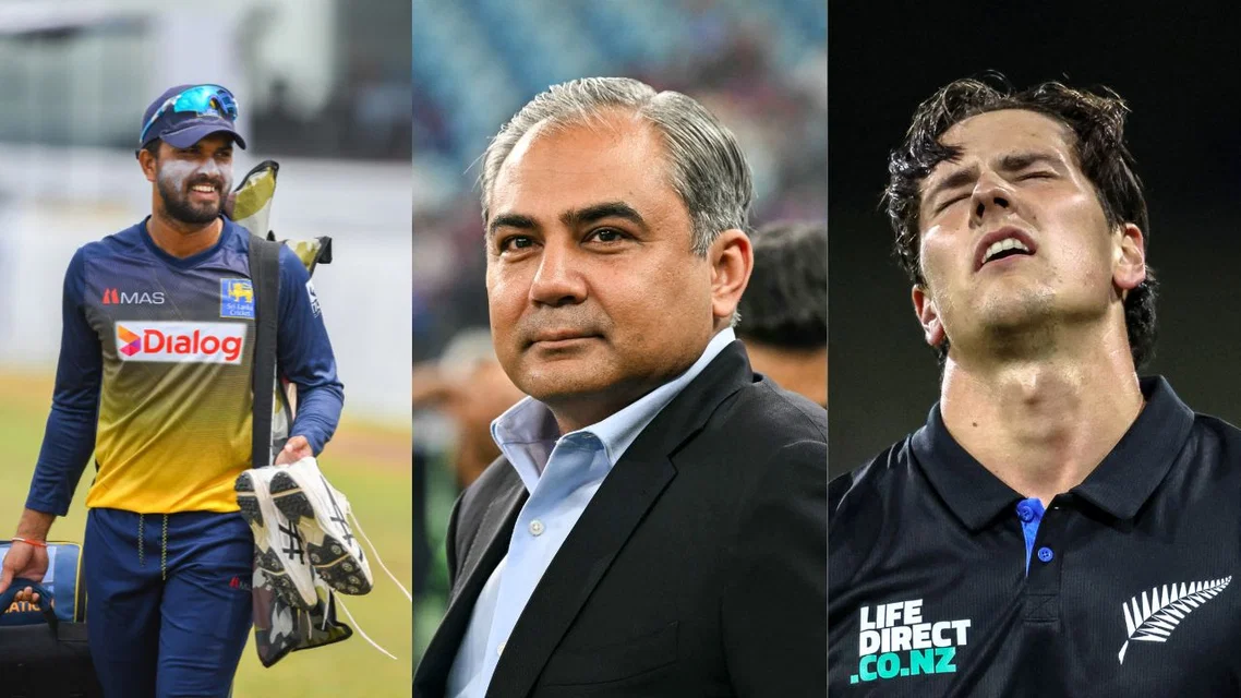 Dinesh Chandimal Mohsin Naqvi Bevon Jacobs. Image Credits: AFP