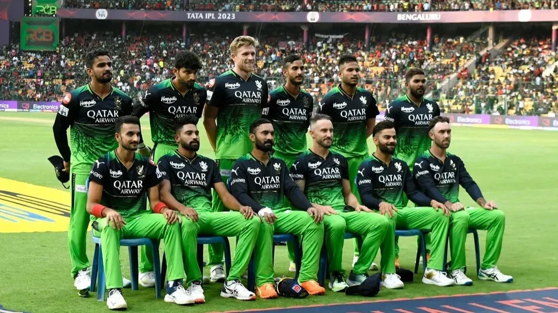 RCB in green jersey during IPL 2023. Credits - X/@Imogambo3