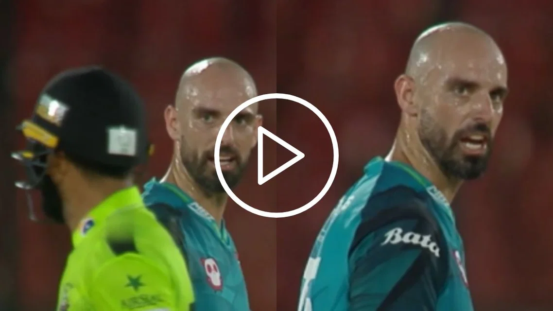 Daryl Mitchell tries to sledge Fakhar Zaman [Source: X]