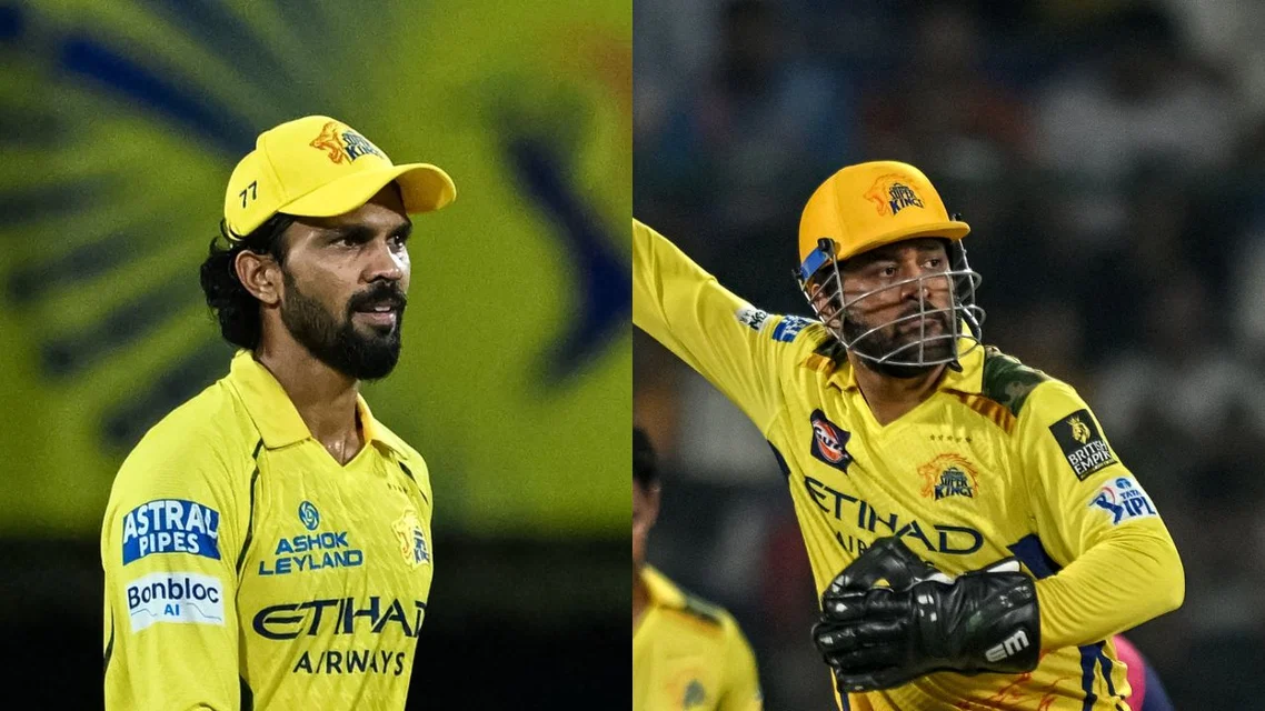 Ruturaj Gaikwad and MS Dhoni - (Source: AFP)