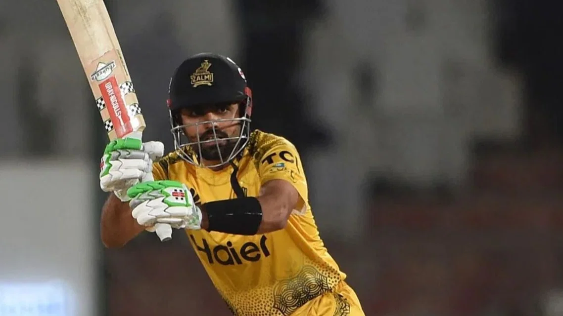 Babar Azam playing for Peshawar Zalmi [Source: AFP]