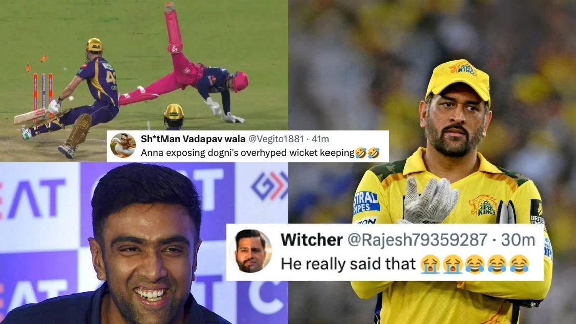 Dhruv Jurel Stumping Ravichandran Ashwin MS Dhoni. Image Credits: X/AFP