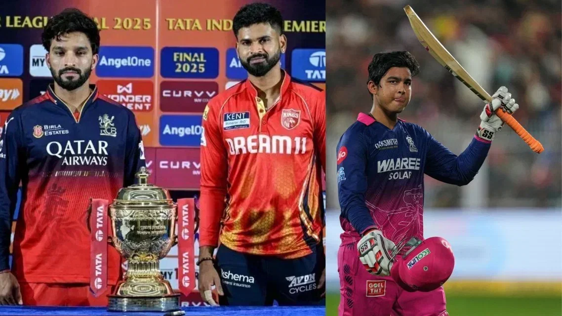 Rajat Patidar, Shreyas Iyer, Vaibhav Sooryavanshi (L to R). PC - AP/AFP