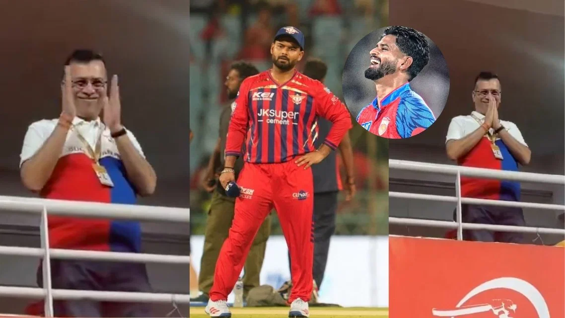 LSG owner Sanjiv Goenka, Rishabh Pant & Shreyas Iyer. Credits - X/AP