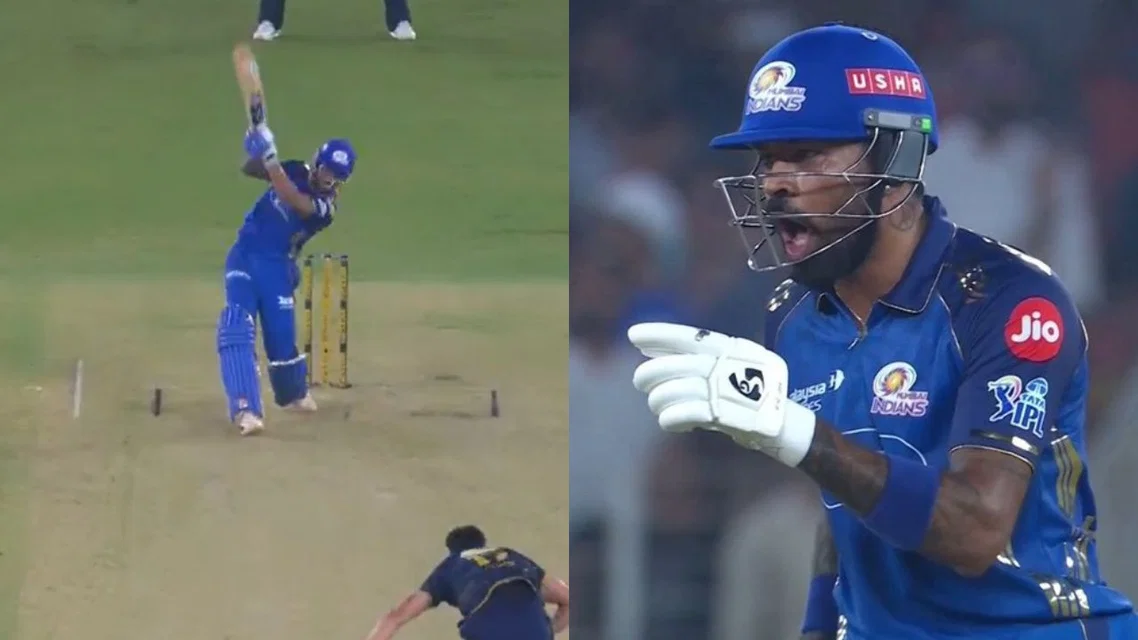 Hardik Pandya reacts to Tilak Varma [Source: screengrab]