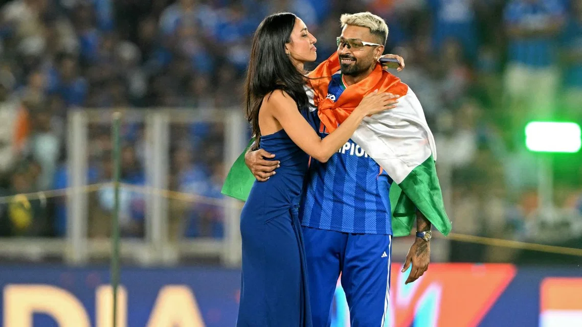 Mahieka Sharma and Hardik Pandya (Source: AFP)