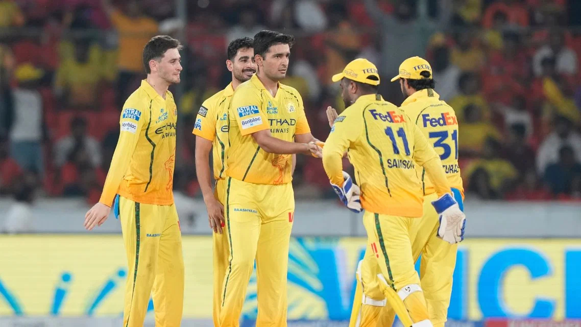 Chennai players during SRH vs CSK in IPL 2026. PC-AP