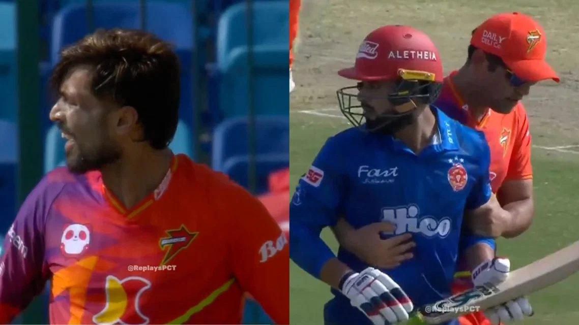 Faheem Ashraf Savagely Fights With Mohammad Amir (Source: Screengrab from PSL video)