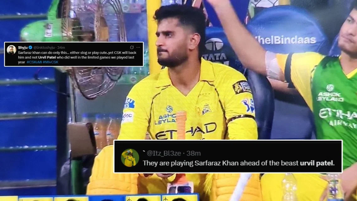 Urvil Patel absence in MI vs CSK match [Source: X]