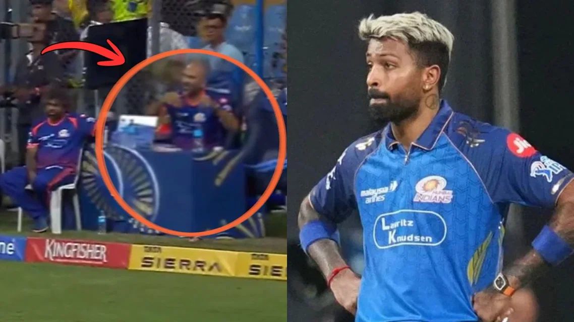 Hardik Pandya and Paras Mhambrey confusion in the dugout [Source: X and AFP]