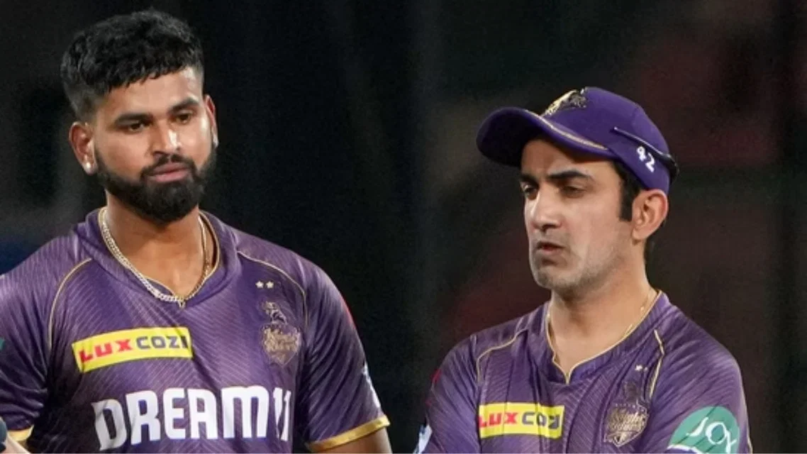 Shreyas Iyer Gautam Gambhir for KKR. Image Credits: X