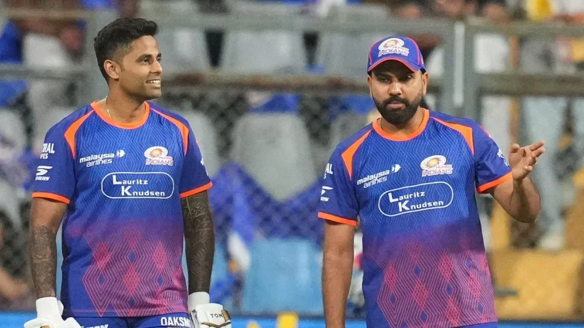 Rohit Sharma with Suryakumar Yadav in IPL 2026. PC-AP