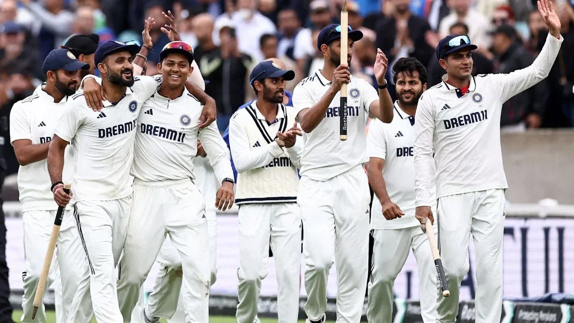 Akash Deep with Indian Test team [Source: AFP]