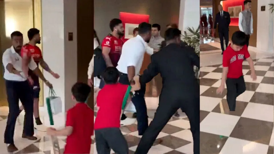 दिल्ली के एक होटल में विराट कोहली का ऑटोग्राफ मांगता एक छोटा लड़का (PC-X/@JeetN25)