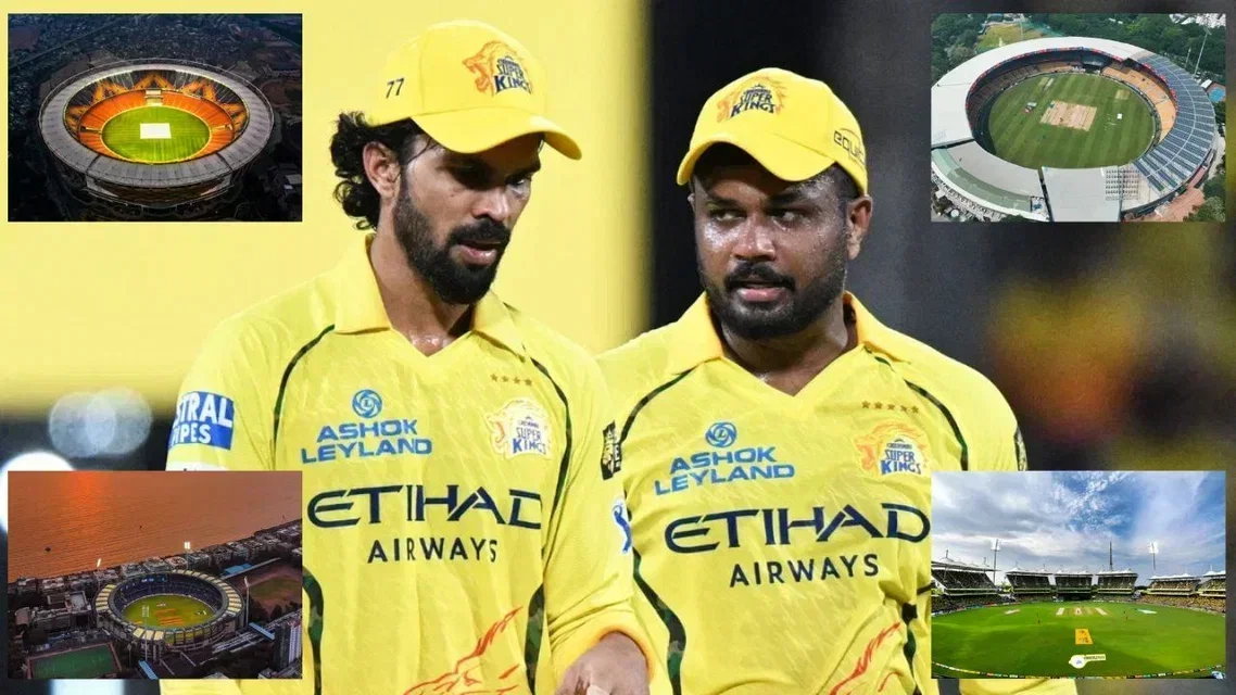 Ruturaj Gaikwad Sanju Samson for CSK and 4 IPL Stadiums. Image Credits: AP/X