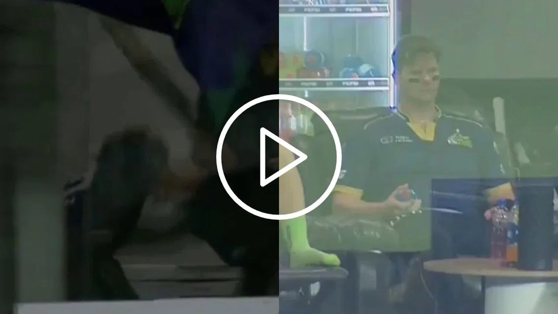 Steve Smith angry in dressing room [Source: X]