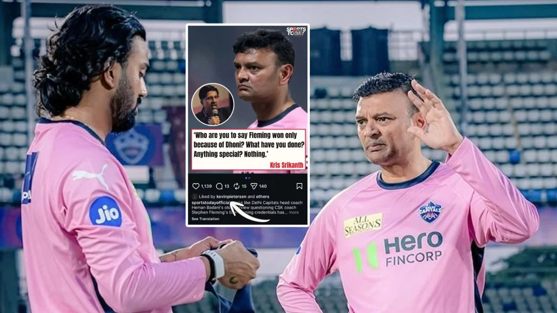 KL Rahul and Hemang Badani in frame [Image Credits: X]