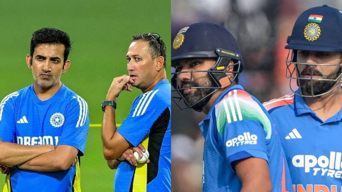 Gautam Gambhir Ajit Agarkar Virat Kohli Rohit Sharma for India. Image Credits: AFP