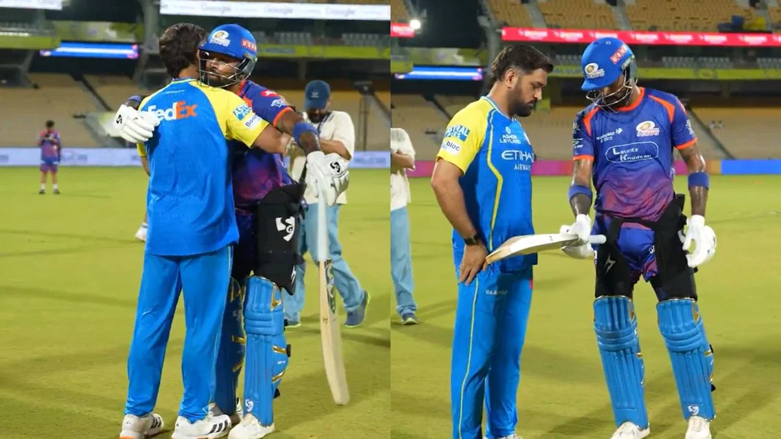 MS Dhoni and Hardik Pandya [Source: screengrab]