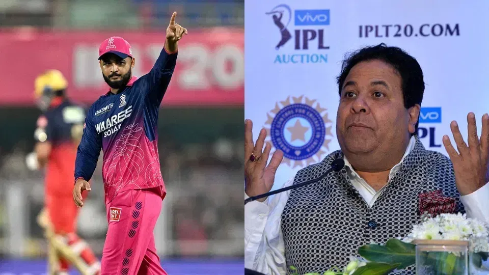 बीसीसीआई की ओर से रियान पराग और राजीव शुक्ला। तस्वीर साभार: एएफपी