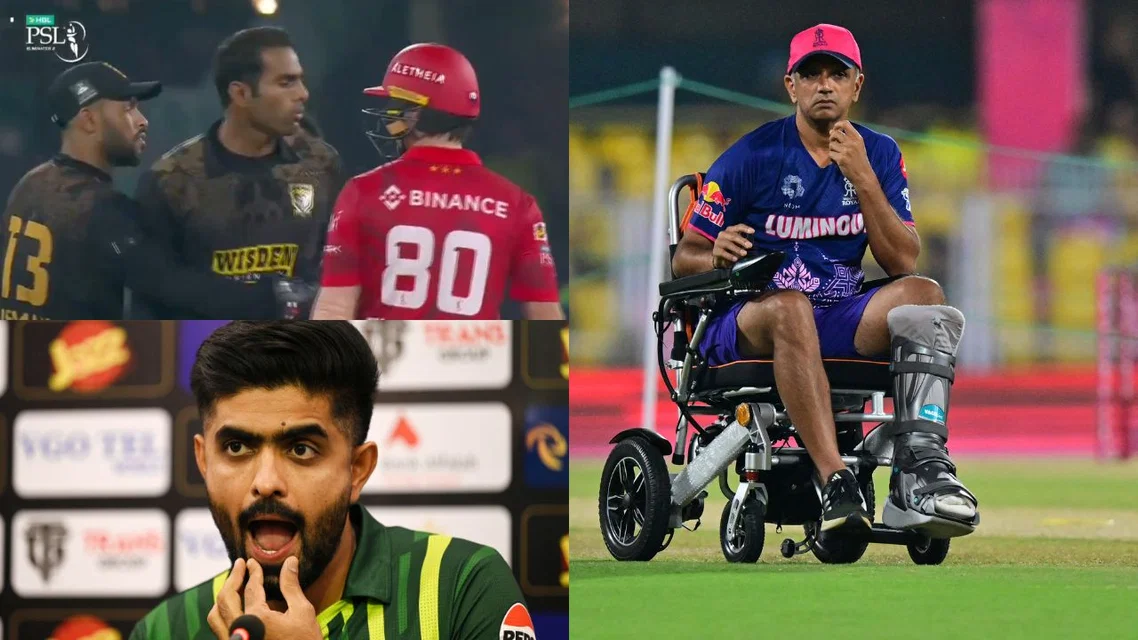 Mohammad Ali Abbas Mark Chapman Rahul Dravid. Image Credits: AFP/X