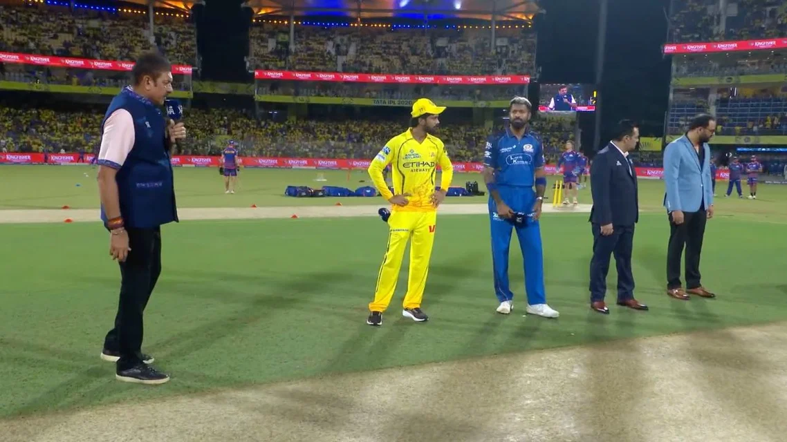 Mumbai Indians elect to bat first vs CSK [Source: Screengrab/JioHotstar]
