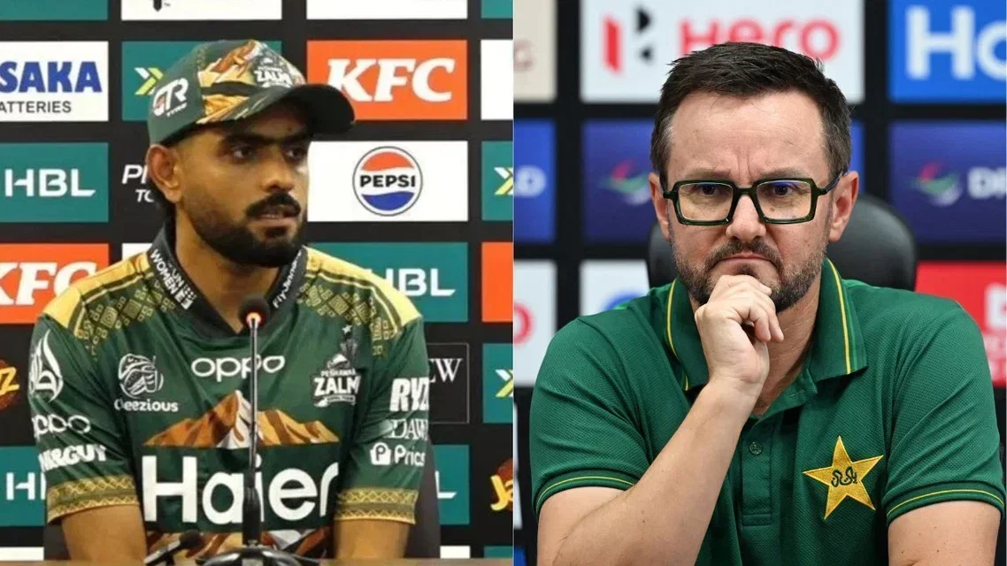Babar Azam and Mike Hesson [Source: PCB and AFP]